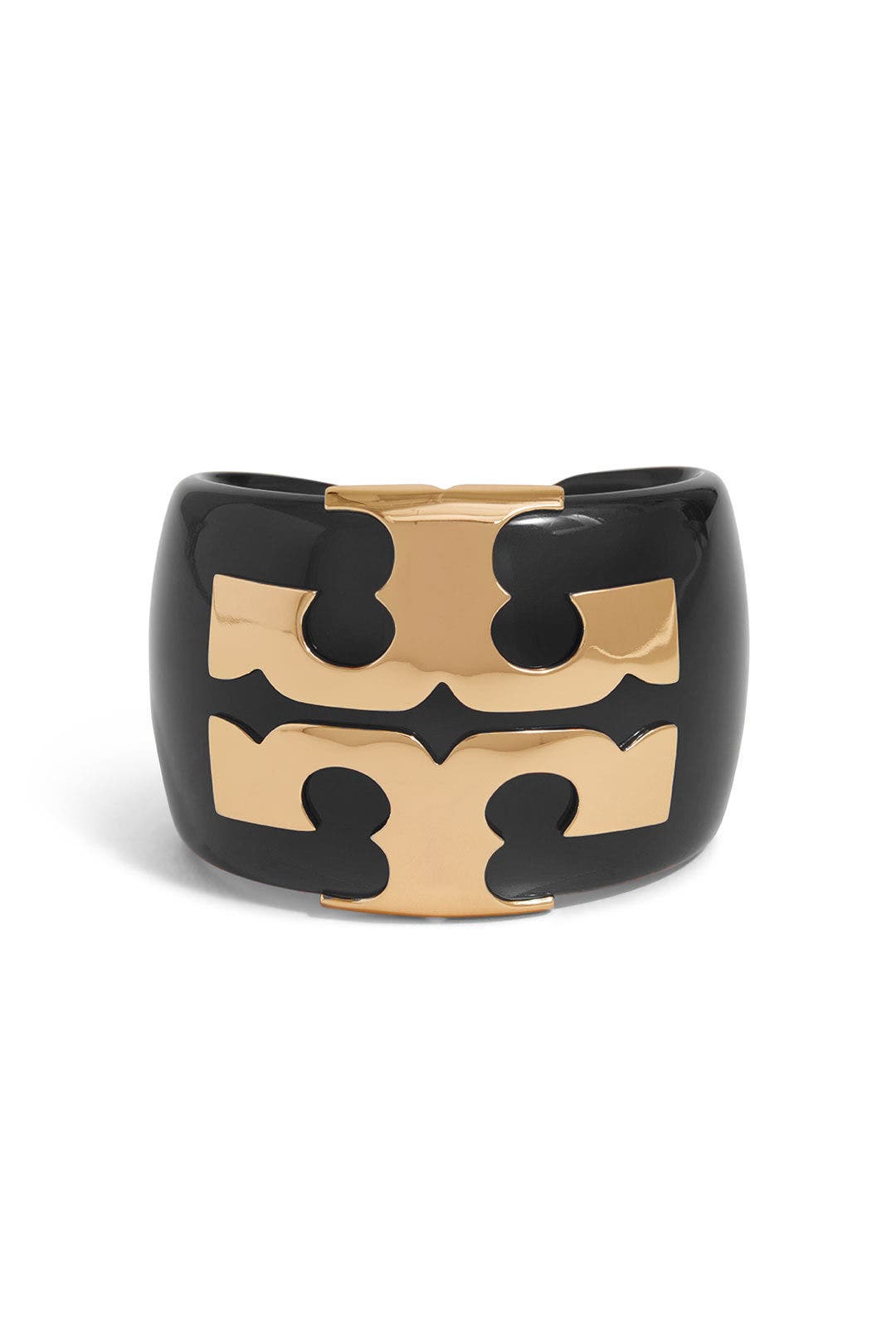Black Logo Resin Cuff by Tory Burch Accessories