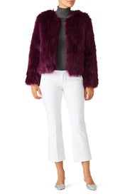 Plum Faux Fur Jacket by Unreal Fur