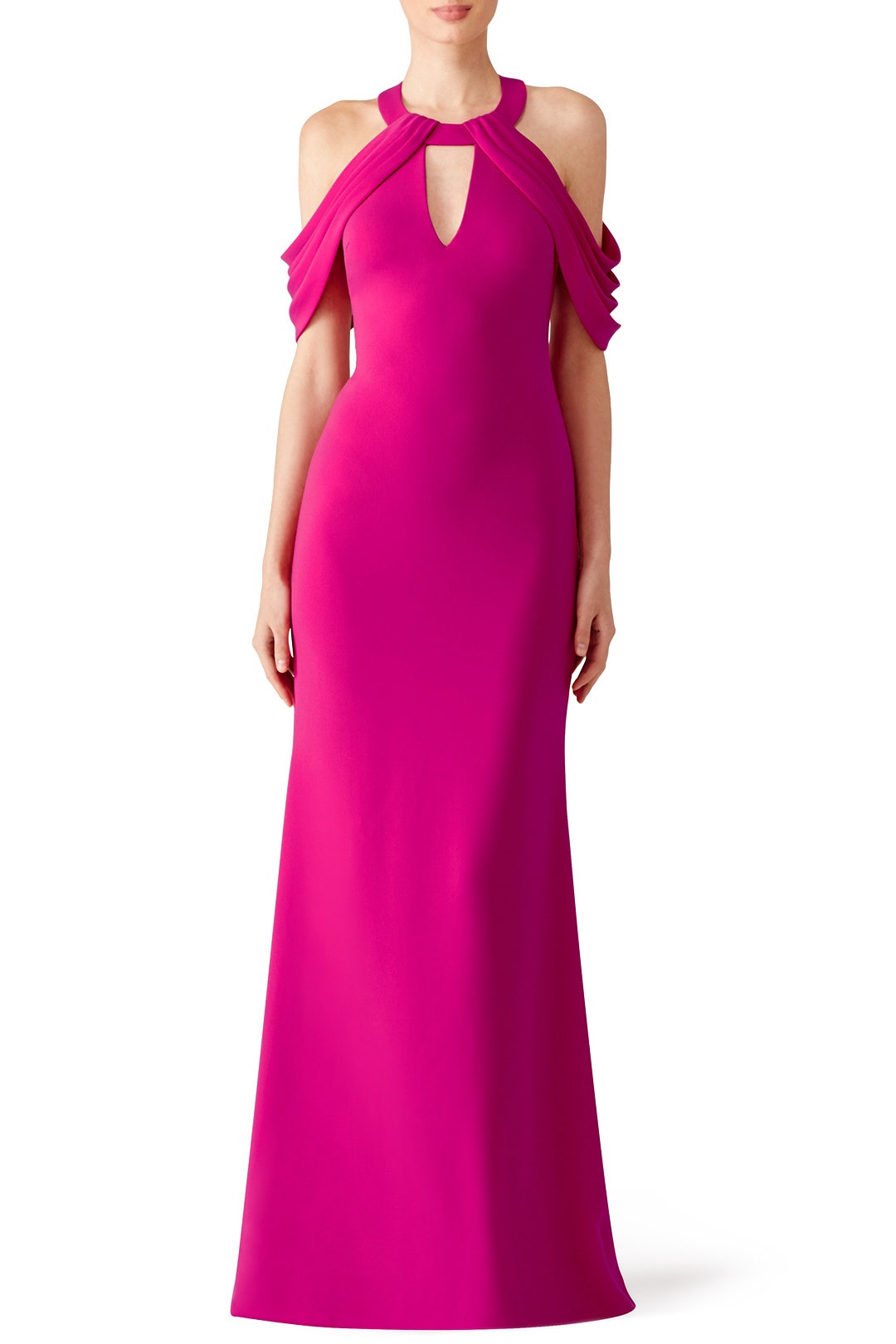 Magenta Draped Gown by Badgley Mischka 0