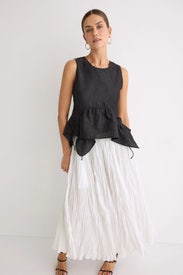 White Plisse Skirt by Co