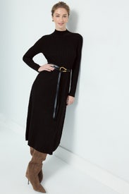 Mock Neck Long Sleeve Sweater Dress by Luxely