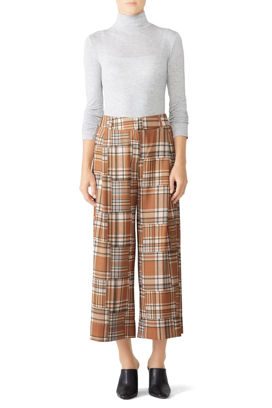 Plaid Wide Leg Pants by PatBO 0