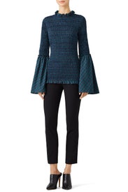 Plaid Bell Sleeve Top by Petersyn