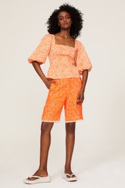 Orange Floral Tie Back Top by Slate & Willow