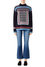 Navy Sara Sweater by Tory Burch