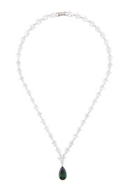 Emerald and Crystal Drop Necklace by Crislu