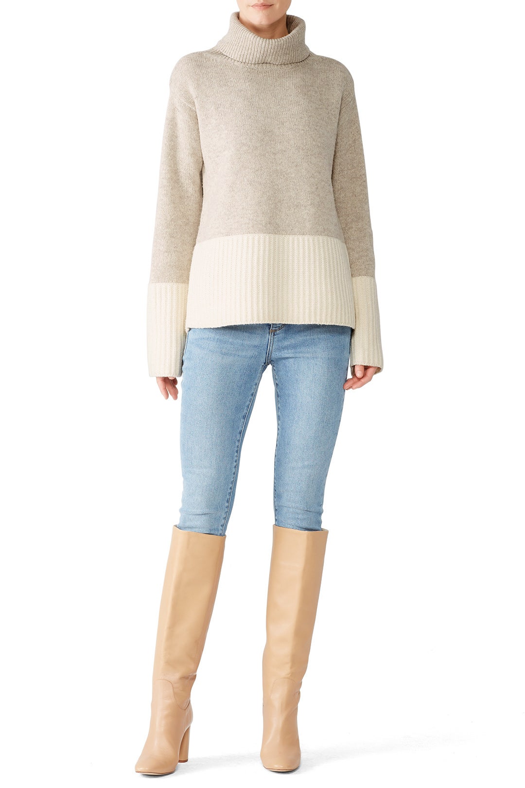 Contrast Rib Turtleneck by Derek Lam 10 Crosby 0