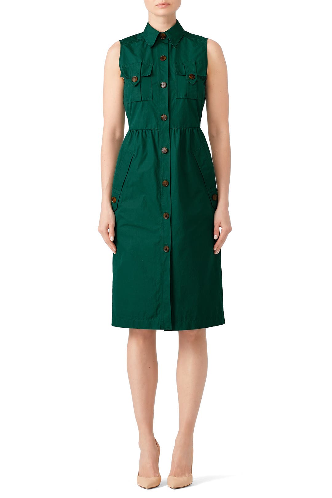 kelly green shirt dress Libby Bubble Dress Kelly Green Typewriter Cloth main image 1