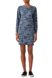 Blue Camo Sweatshirt Dress by MONROW