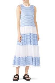 Blue Stripe Panel Maxi by RED Valentino