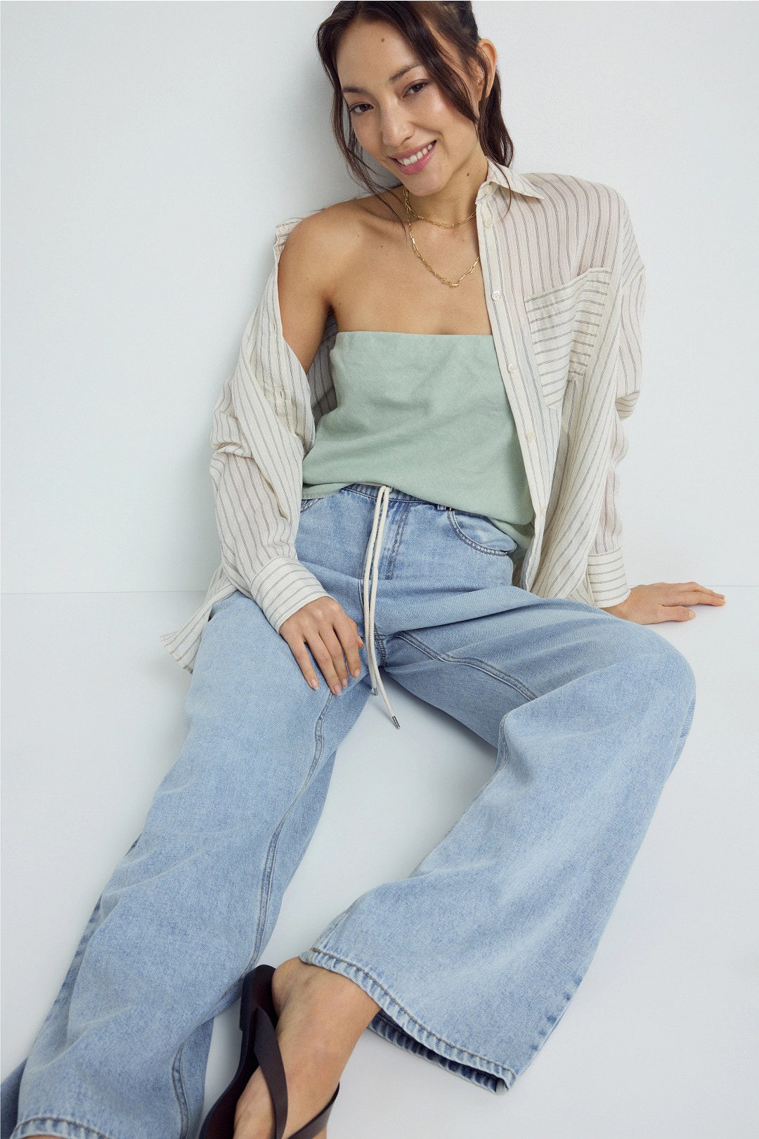 Normandie Light Wash Jeans With Tie Belt by Rails 0