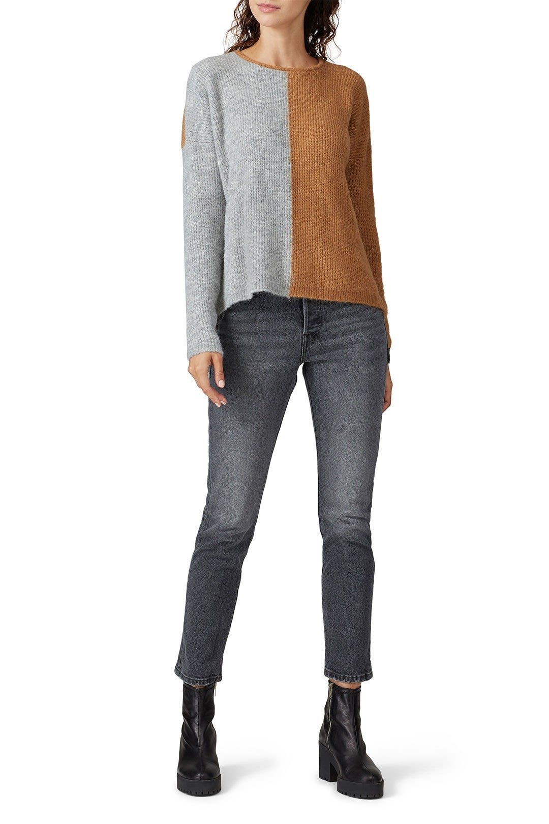 Brown Colorblock Sweater by sita murt 0