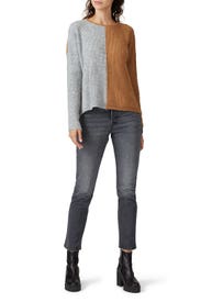 Brown Colorblock Sweater by sita murt