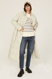 Faux Leather Puffer Coat by Something Navy