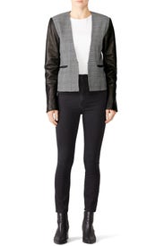 Leather Sleeve Smoke Jacket by VEDA