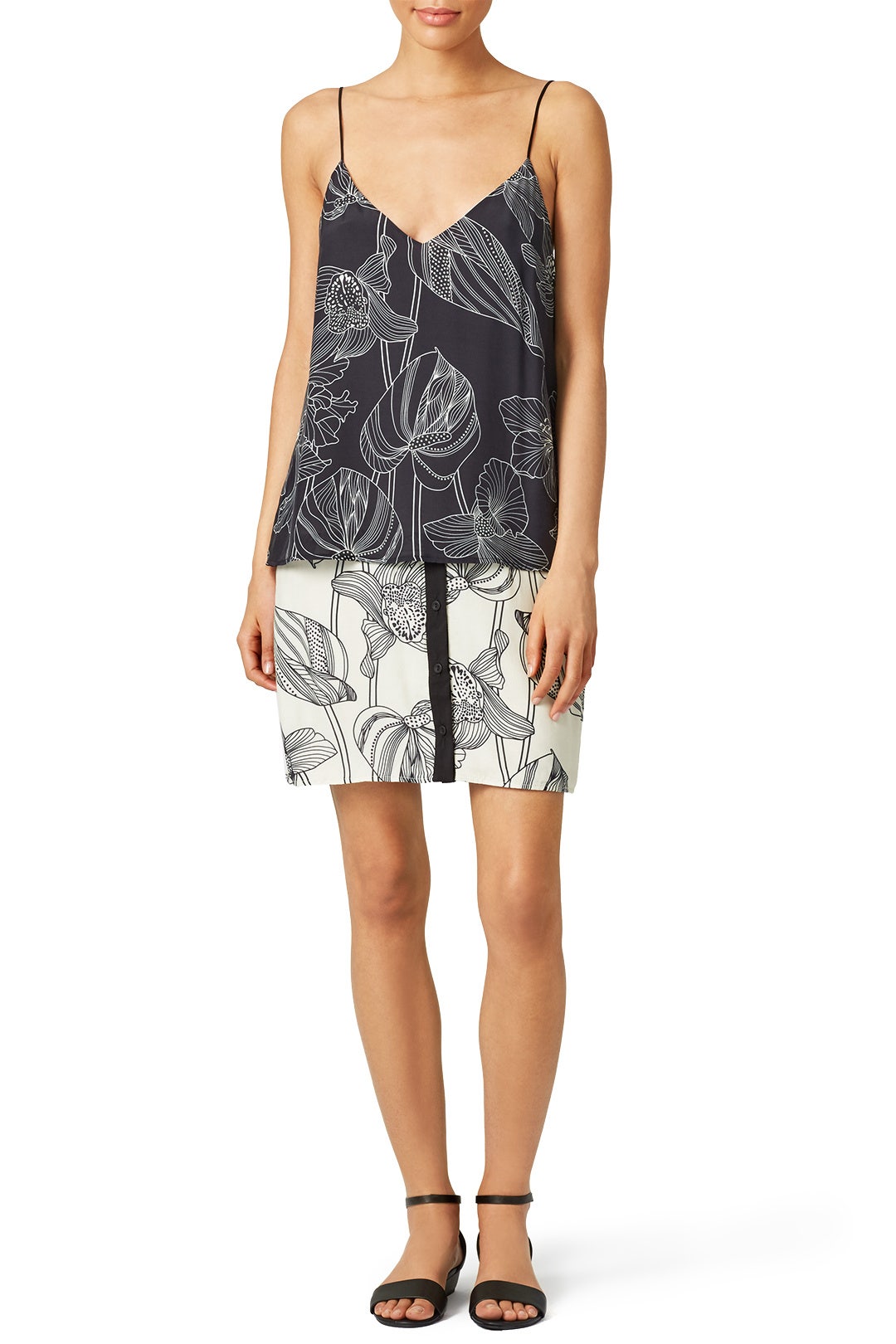 Black Flora Fauna Tank Dress by Corey 0