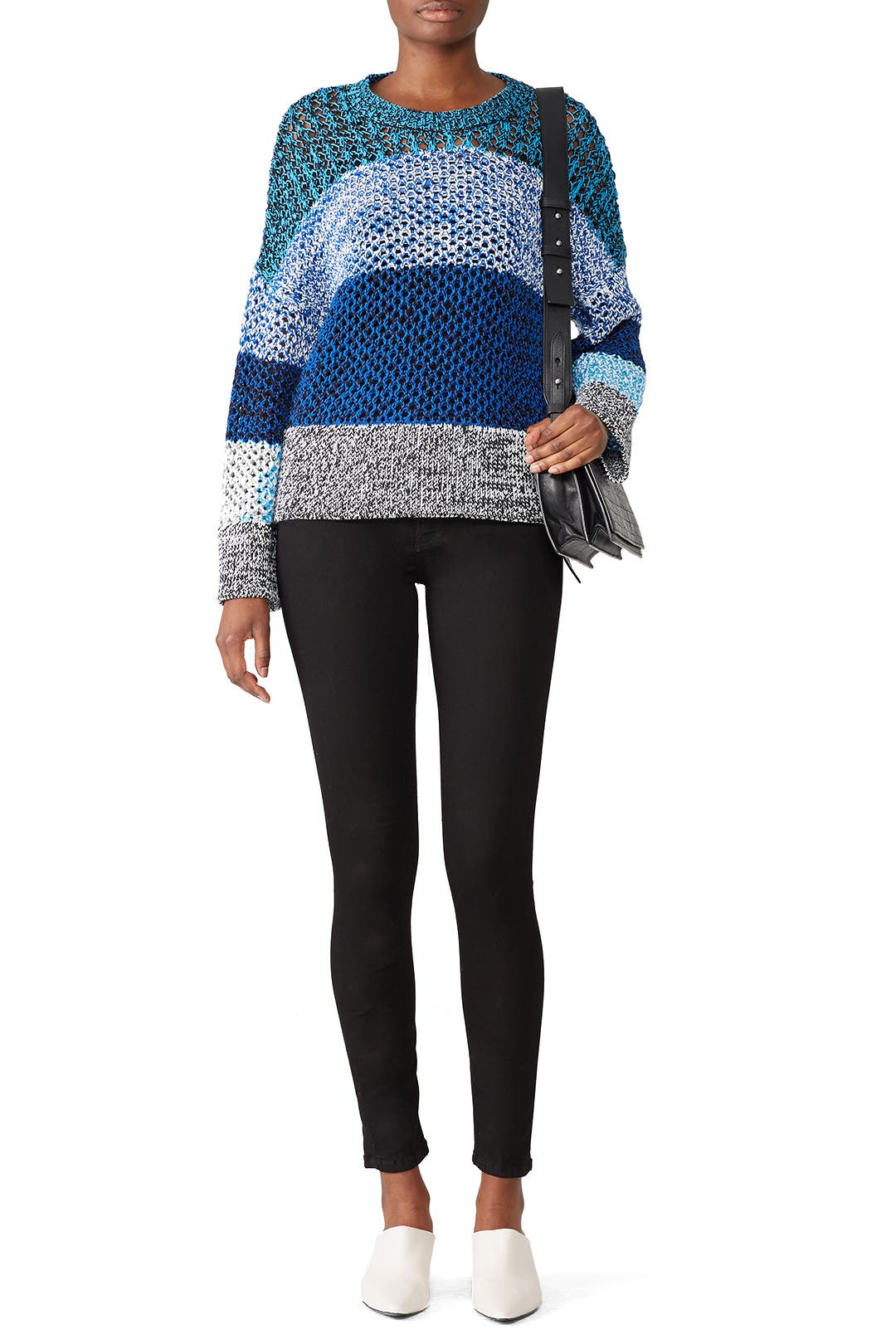 【2plan】Racing graphic summer see-through knitwear Gradient Knit Sweater by Derek Lam 10 Crosby | Rent the Runway