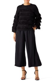 Black Ruffle Sweater by English Factory