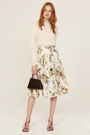 Silk Pleated Skirt by Tory Burch