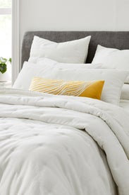 Full/Queen Belgian Flax Linen Cotton Metallic Bedding Bundle by West Elm