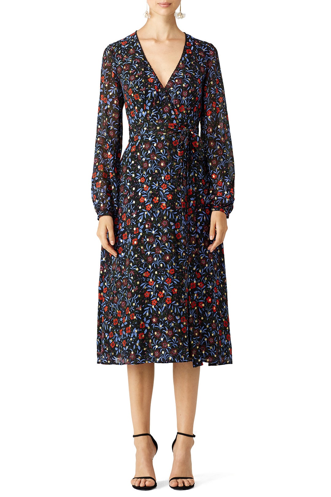 Folk Floral Wrap Dress by Cynthia Rowley 0