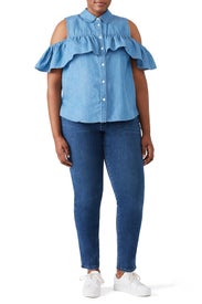 Cold Shoulder Button Down by Draper James X ELOQUII