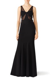Black Lace Poise Gown by Mignon
