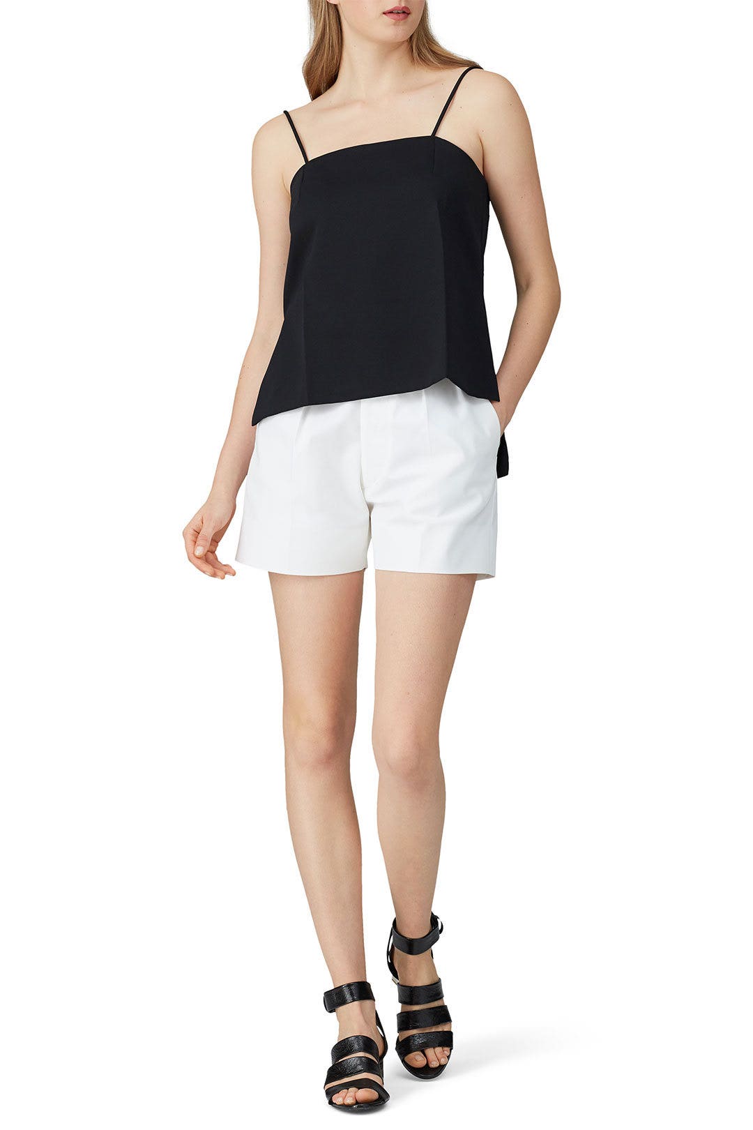 Black Square Neck Tank by Maison Margiela 0