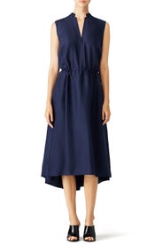 Navy Ruched Dress by VINCE.