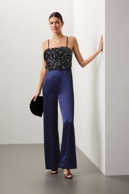 Rose Sequin Jumpsuit by Badgley Mischka