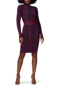 Purple Striped Sheath by Hervé Léger