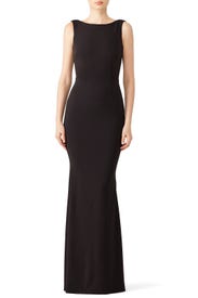 Black Cowl Back Gown by Katie May