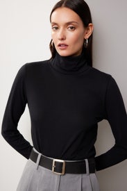 Cashmere Cotton Turtleneck Sweater by MAJESTIC FILATURES