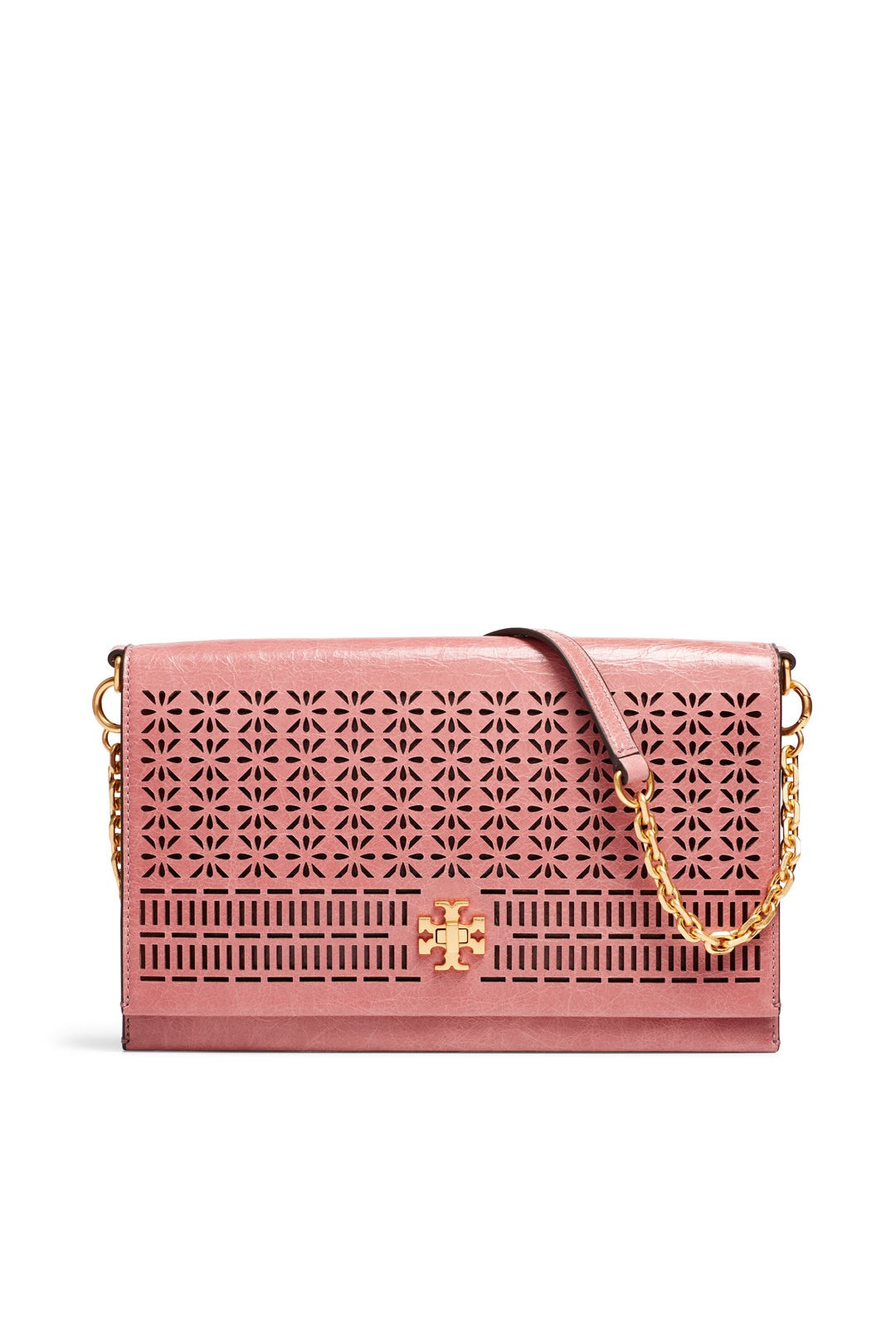 Pink Kira Perforated Clutch by Tory Burch Accessories