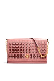 Pink Kira Perforated Clutch by Tory Burch Accessories