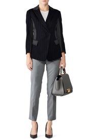 Striped Patchwork Suit Jacket by Victor Alfaro