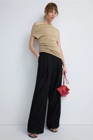 Mid Rise Pleated Wide Leg Trousers by VINCE.