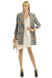 Block Stripe Wool Coat by Yigal Azrouël