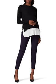 Blue Skinny Ponte Maternity Pants by A Pea in the Pod