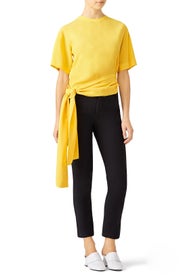 Yellow Waist Tie Blouse by Cedric Charlier