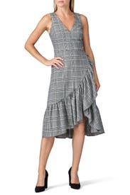 Houndstooth Ruffle Hem Dress by Great Jones
