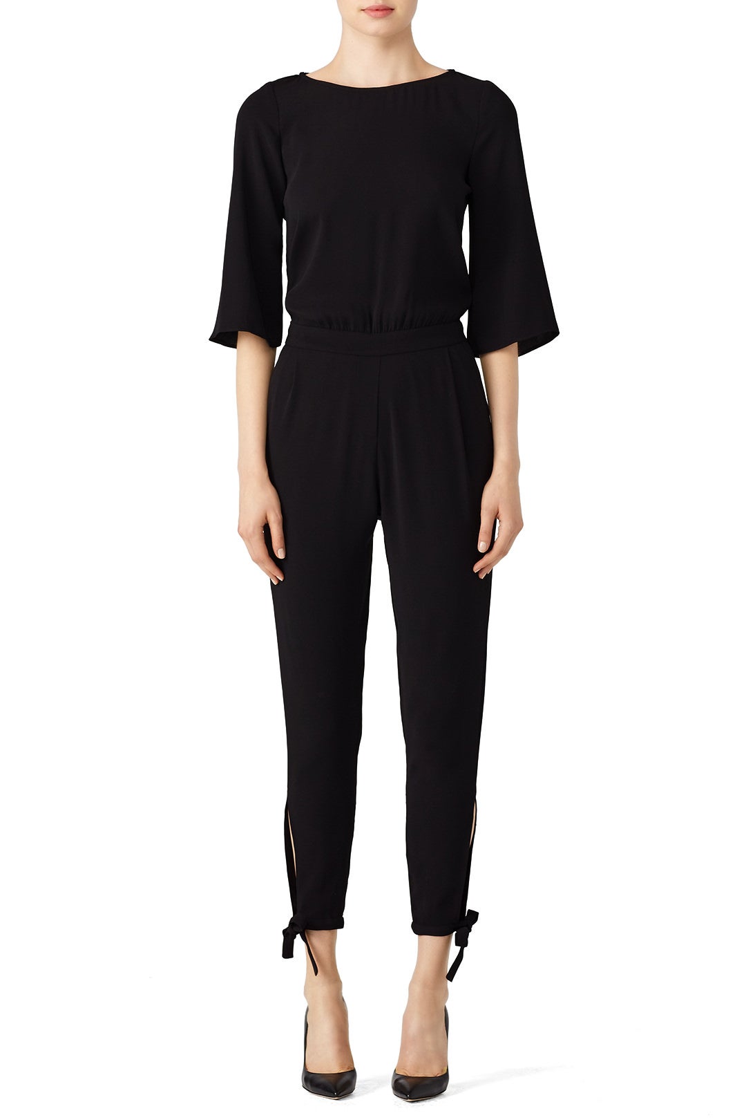 Tie Hem Jumpsuit by HALSTON 0