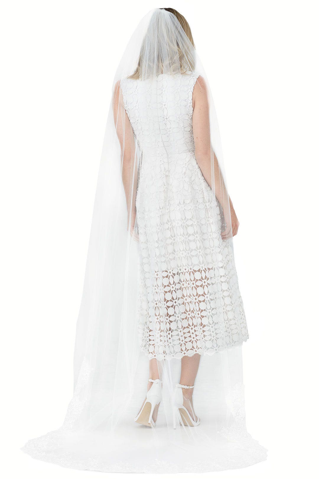 Light Ivory Lace Applique Veil by Ever by Happily Ever Borrowed