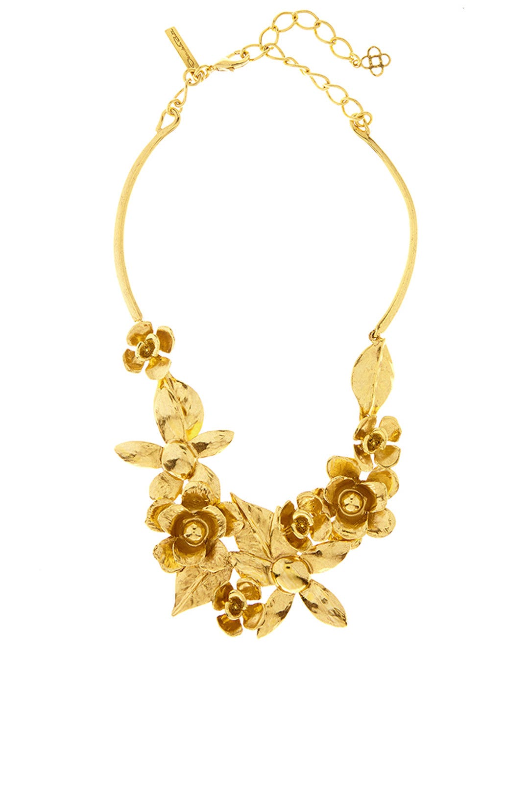 Gold Flower Statement Necklace by Oscar de la Renta 1