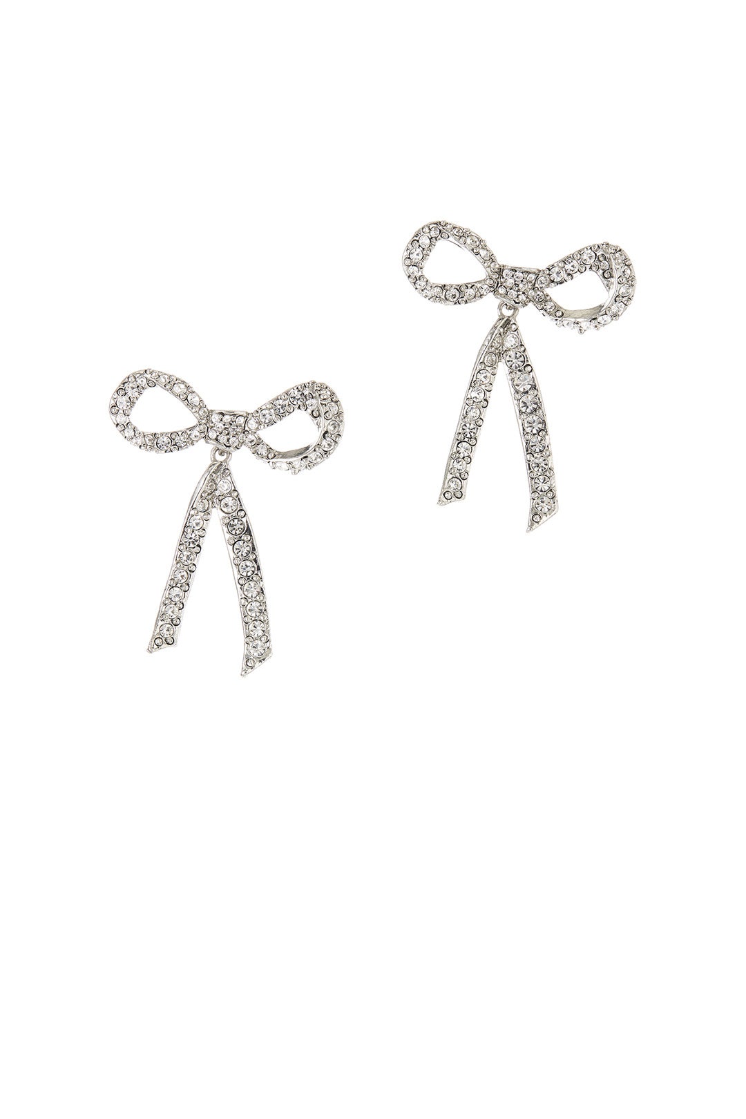 Pave Metal Bow Earrings by Oscar de la Renta 0