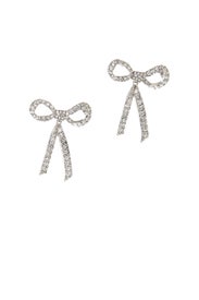Pave Metal Bow Earrings by Oscar de la Renta