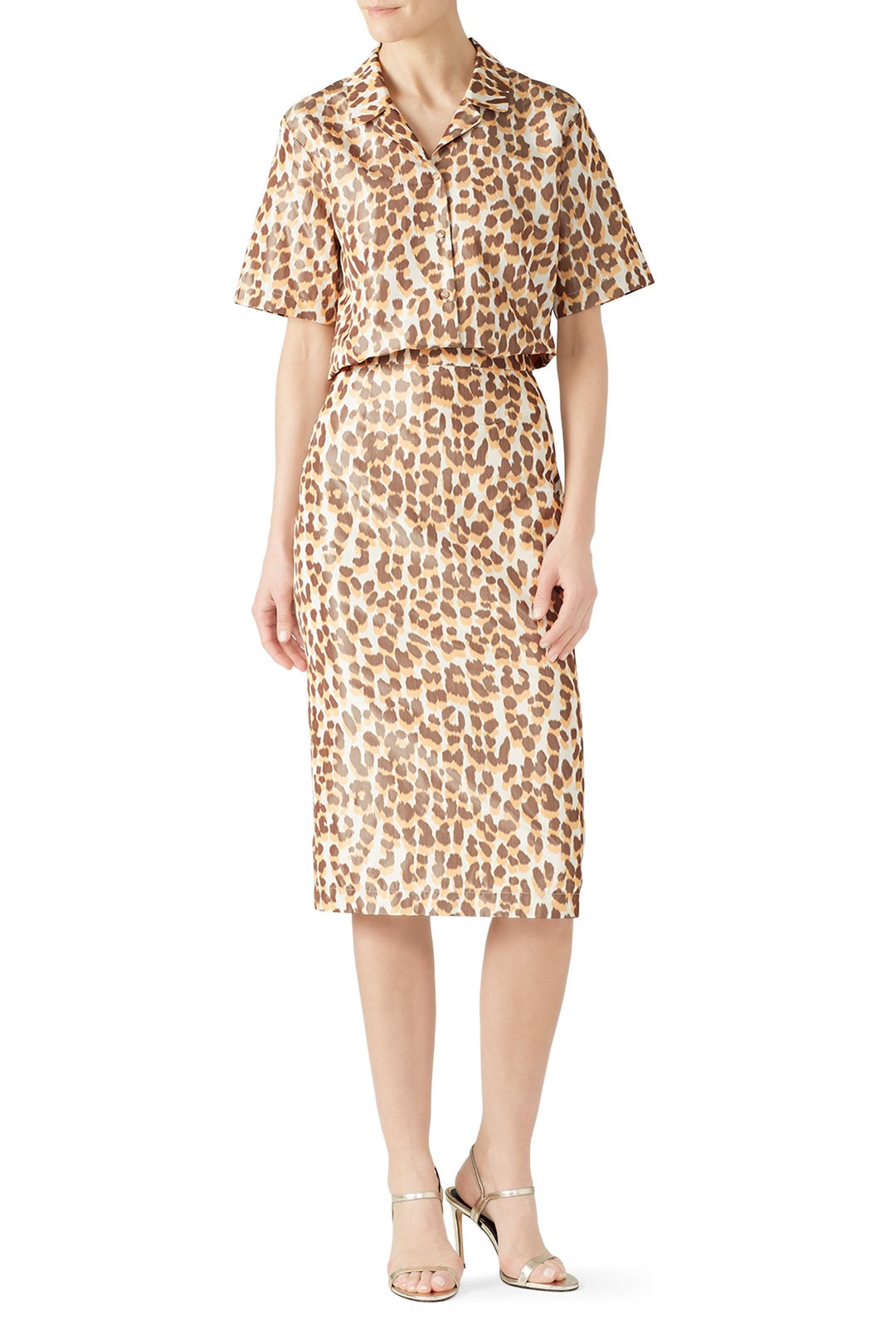 Leopard Fitted Midi Skirt by Rochas 0