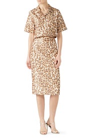 Leopard Fitted Midi Skirt by Rochas