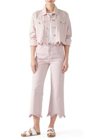 Pink Cropped Cyra Denim Jacket by J BRAND