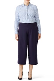 Navy Crop Pants by JUNAROSE